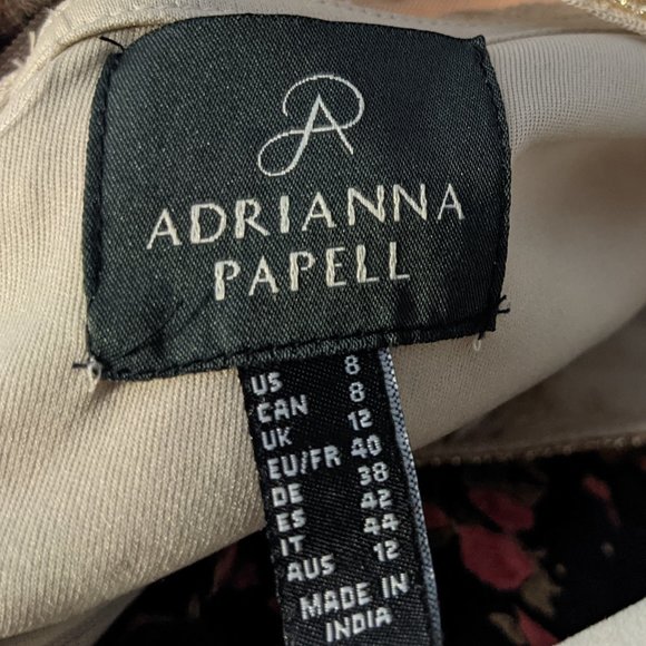 Adrianna Papell Beaded Trumpet Gown In Biscotti - Picture 8 of 10